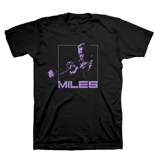 Miles Davis In Mono T-Shirt: Lavender