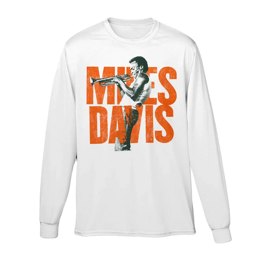 Miles Davis Logo White Longsleeve
