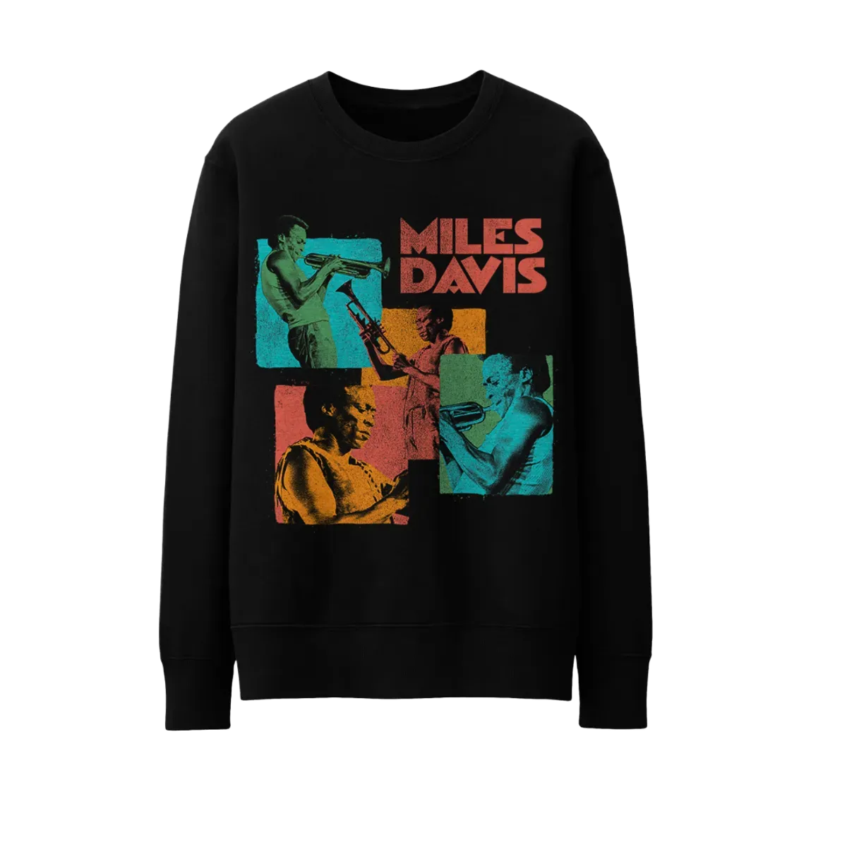 Miles Davis Photo Montage Black Crewneck