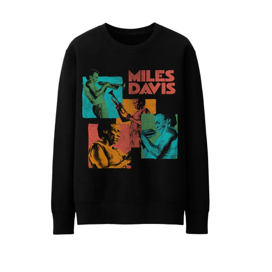 Miles Davis Photo Montage Black Crewneck