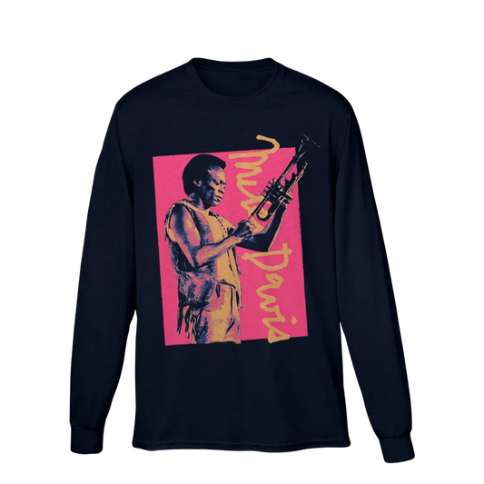 Miles Davis Pink Photograph Navy Longsleeve