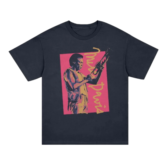 Miles Davis Pink Photograph Navy T-Shirt